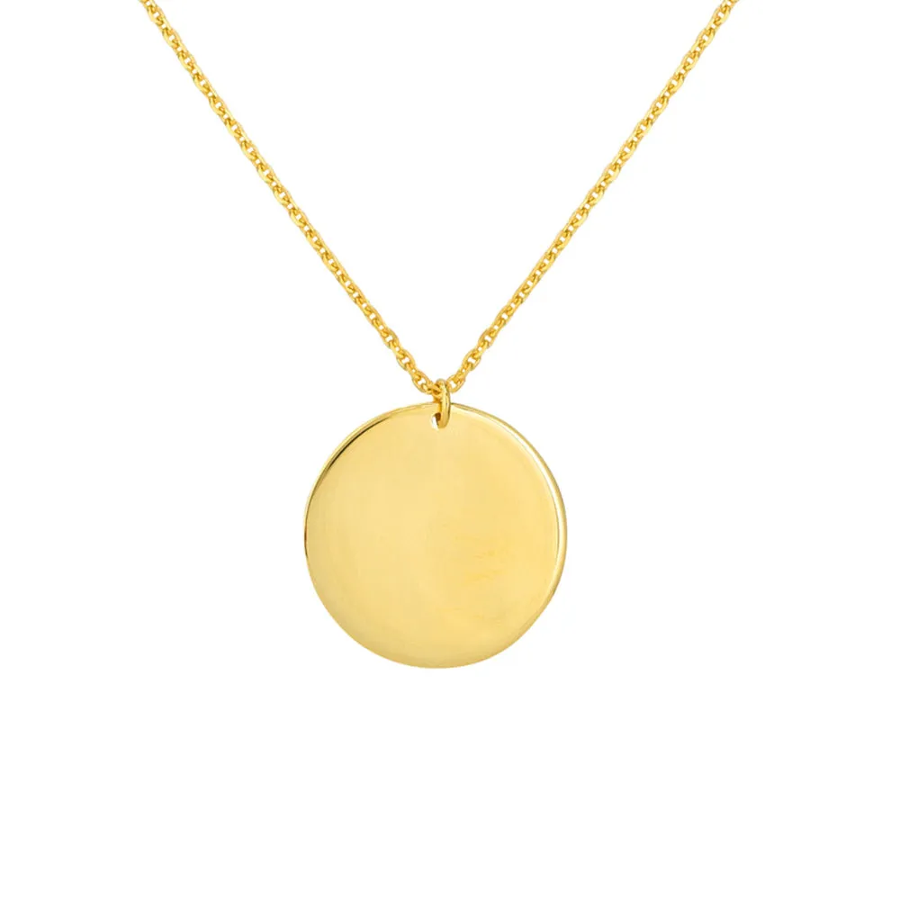 14k Gold Double Strand Disc Necklace