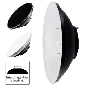 16.5" White Interior Beauty Dish Reflector with Honeycomb Grid