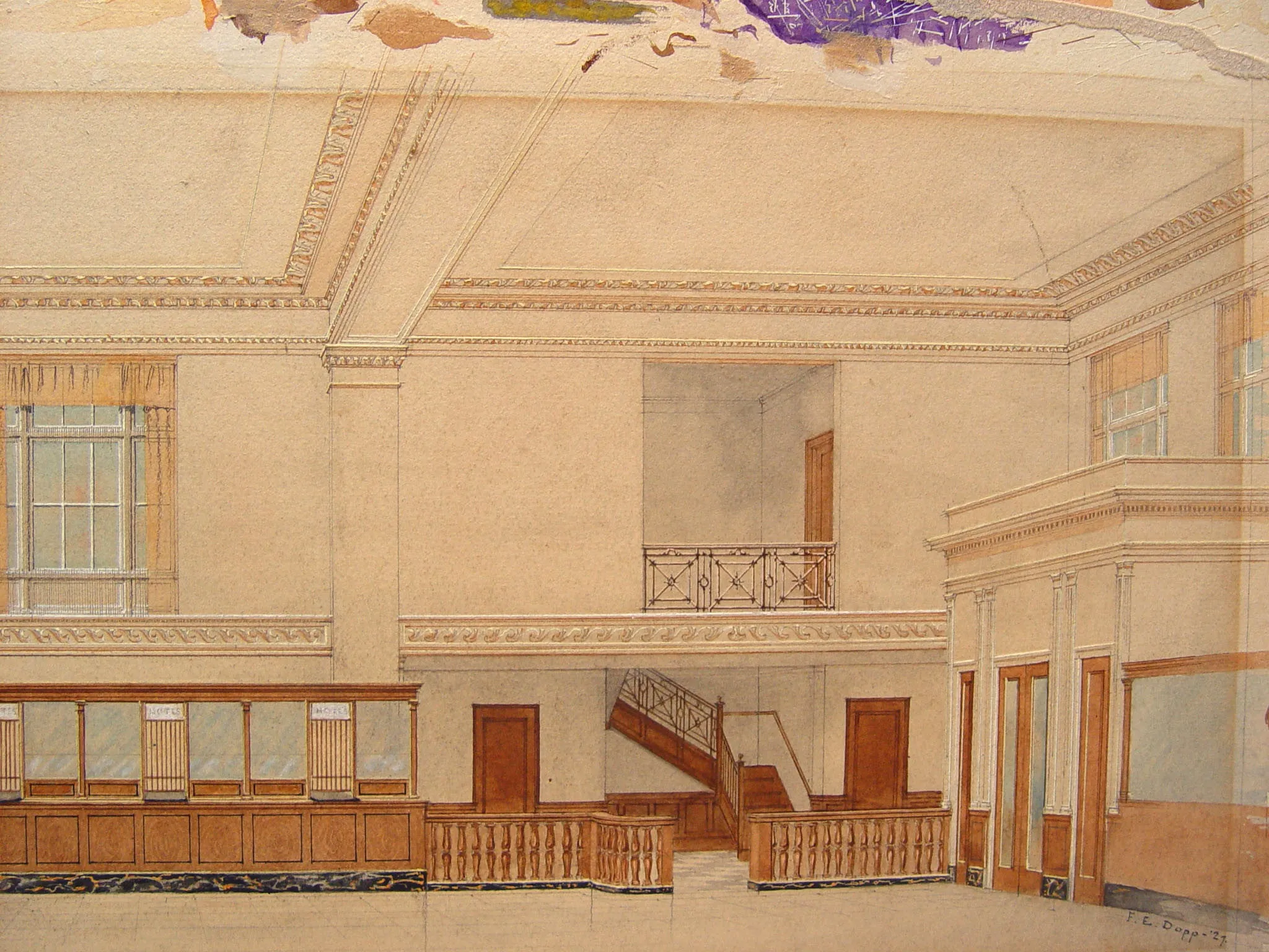 1920s Vintage Deco Architectural Interior Rendering