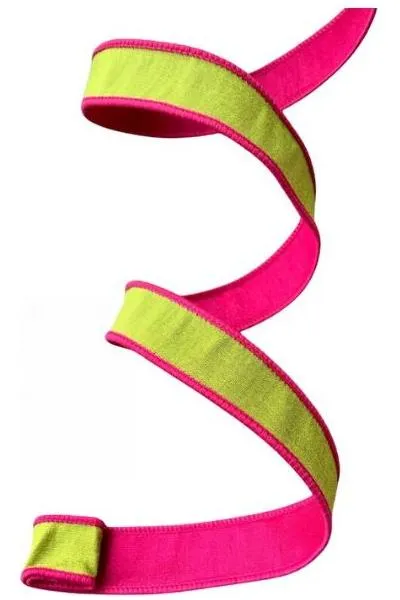 1" Accent Cord Ribbon: Lime/Pink (10 Yards)