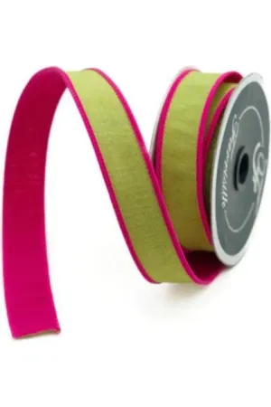 1" Accent Cord Ribbon: Lime/Pink (10 Yards)