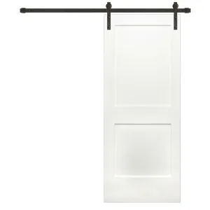 36"x80" Barn Door in White