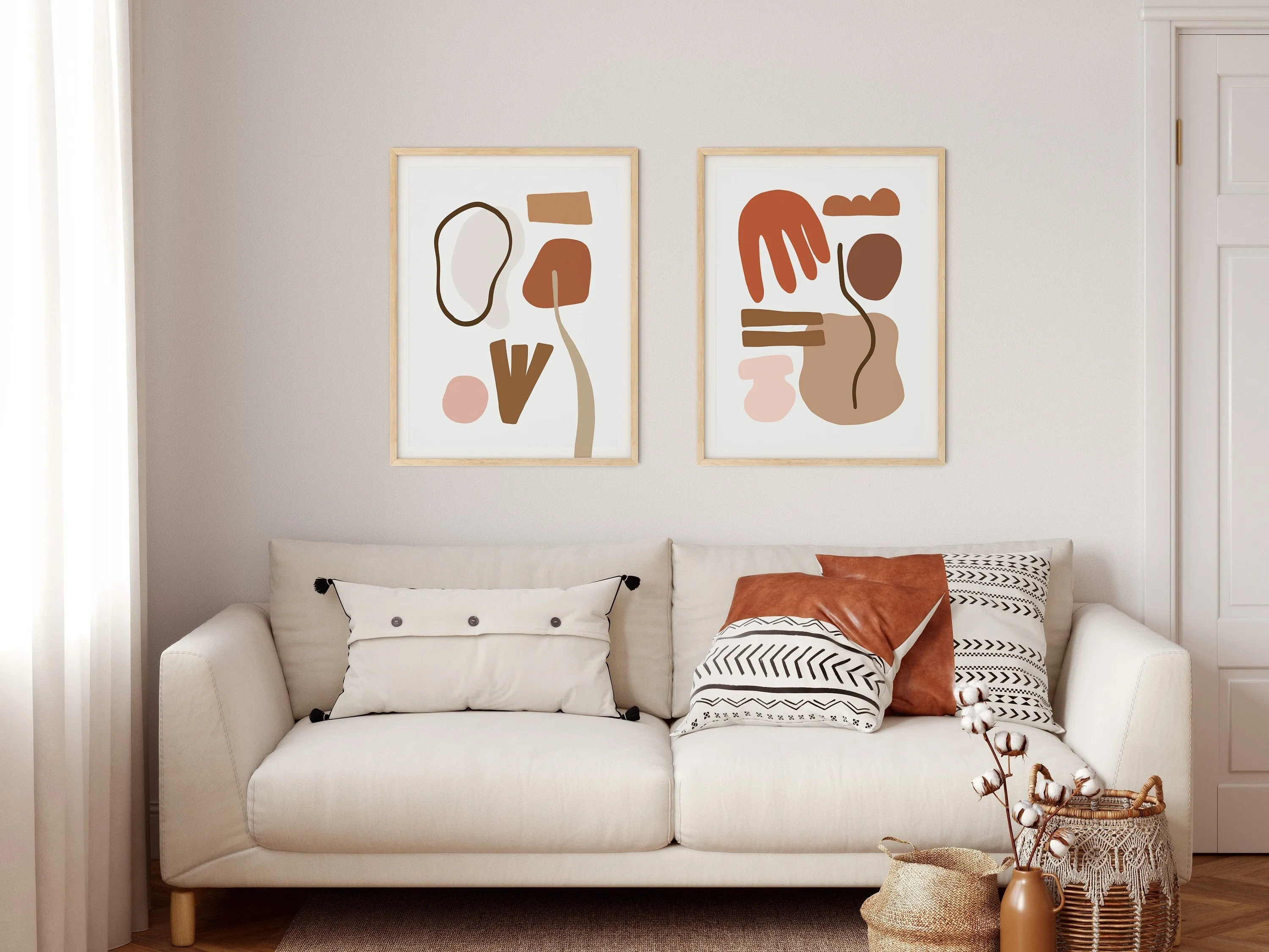 Abstract Shapes Wall Art - Set of Two