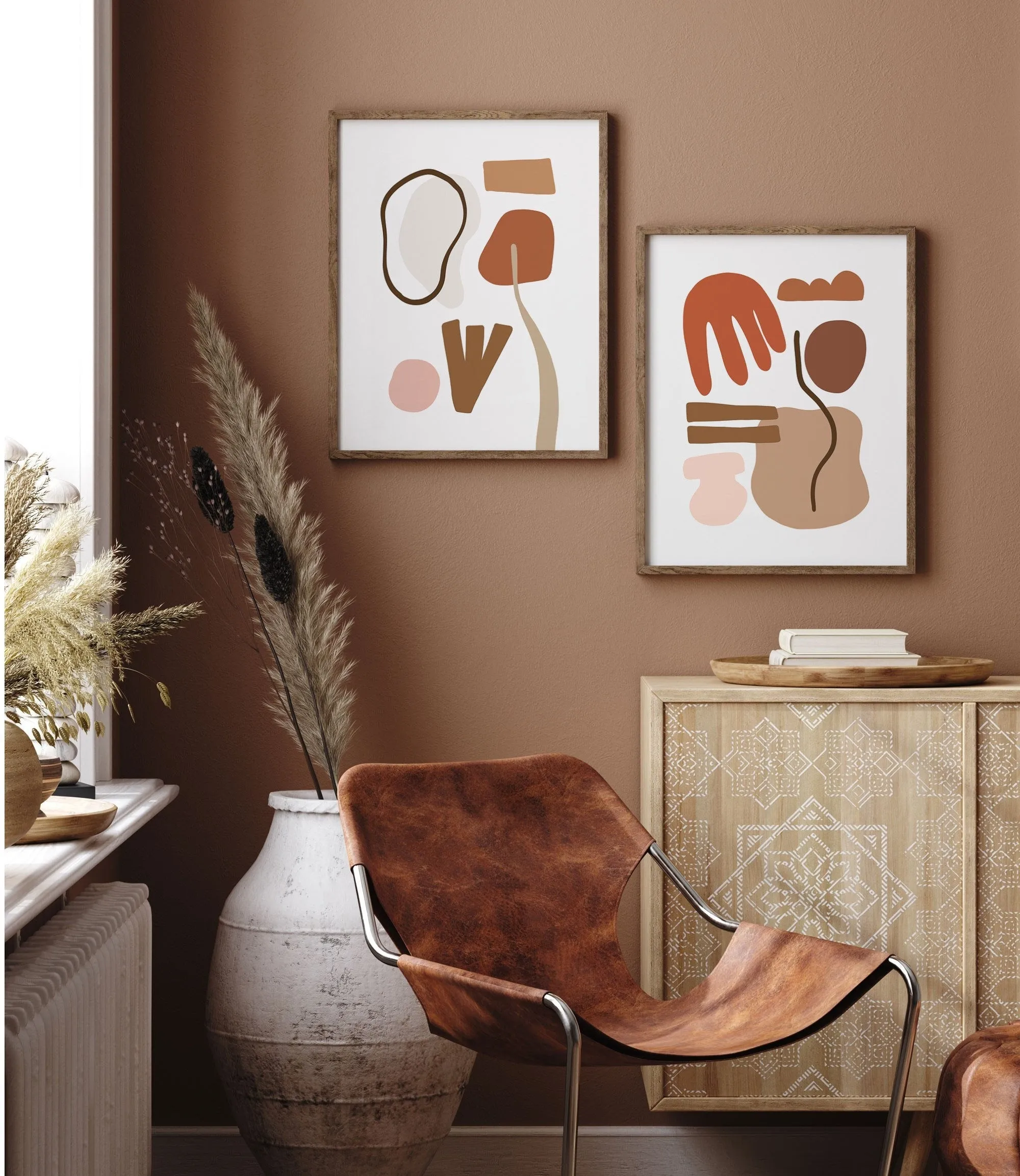 Abstract Shapes Wall Art - Set of Two