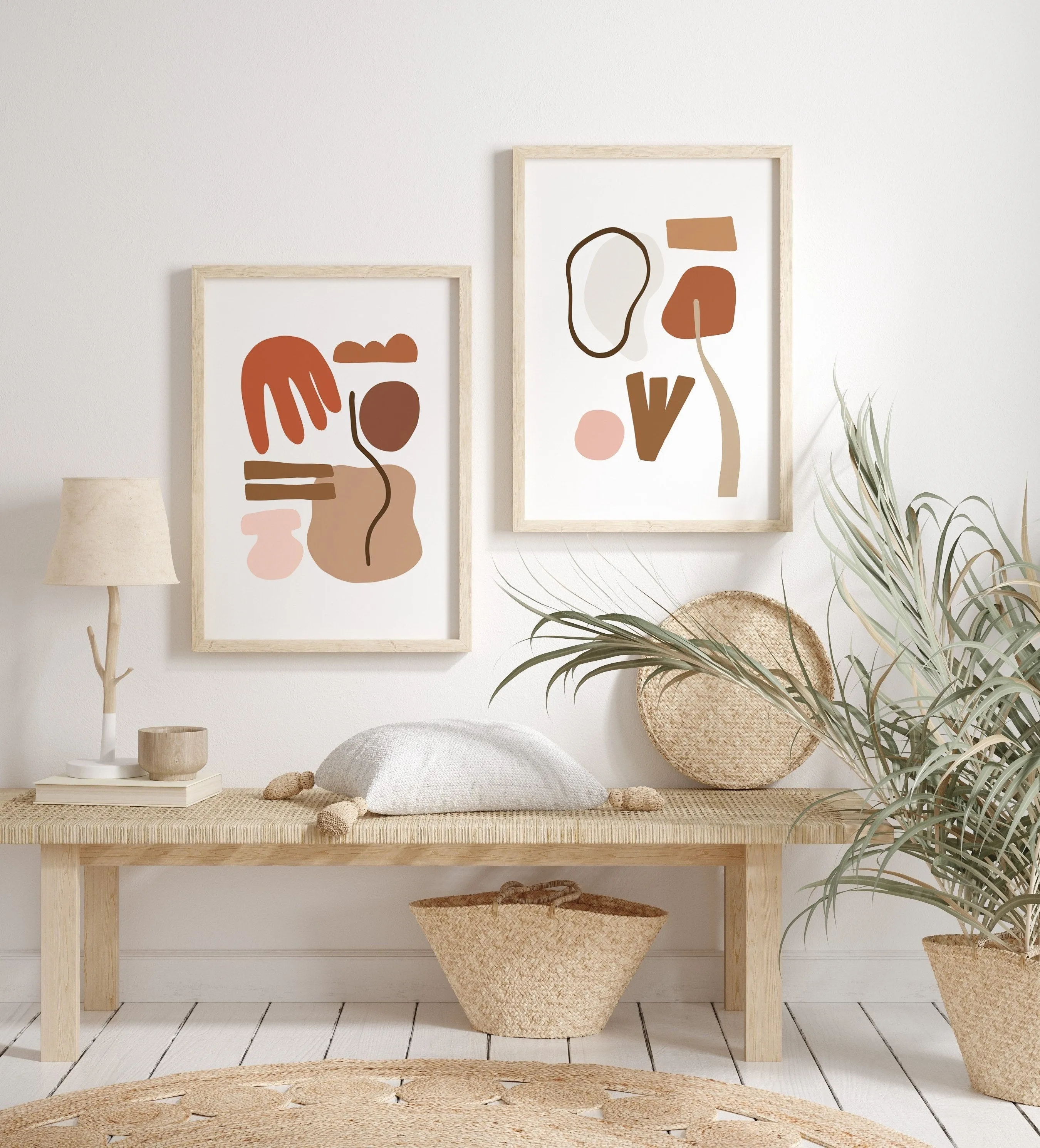 Abstract Shapes Wall Art - Set of Two