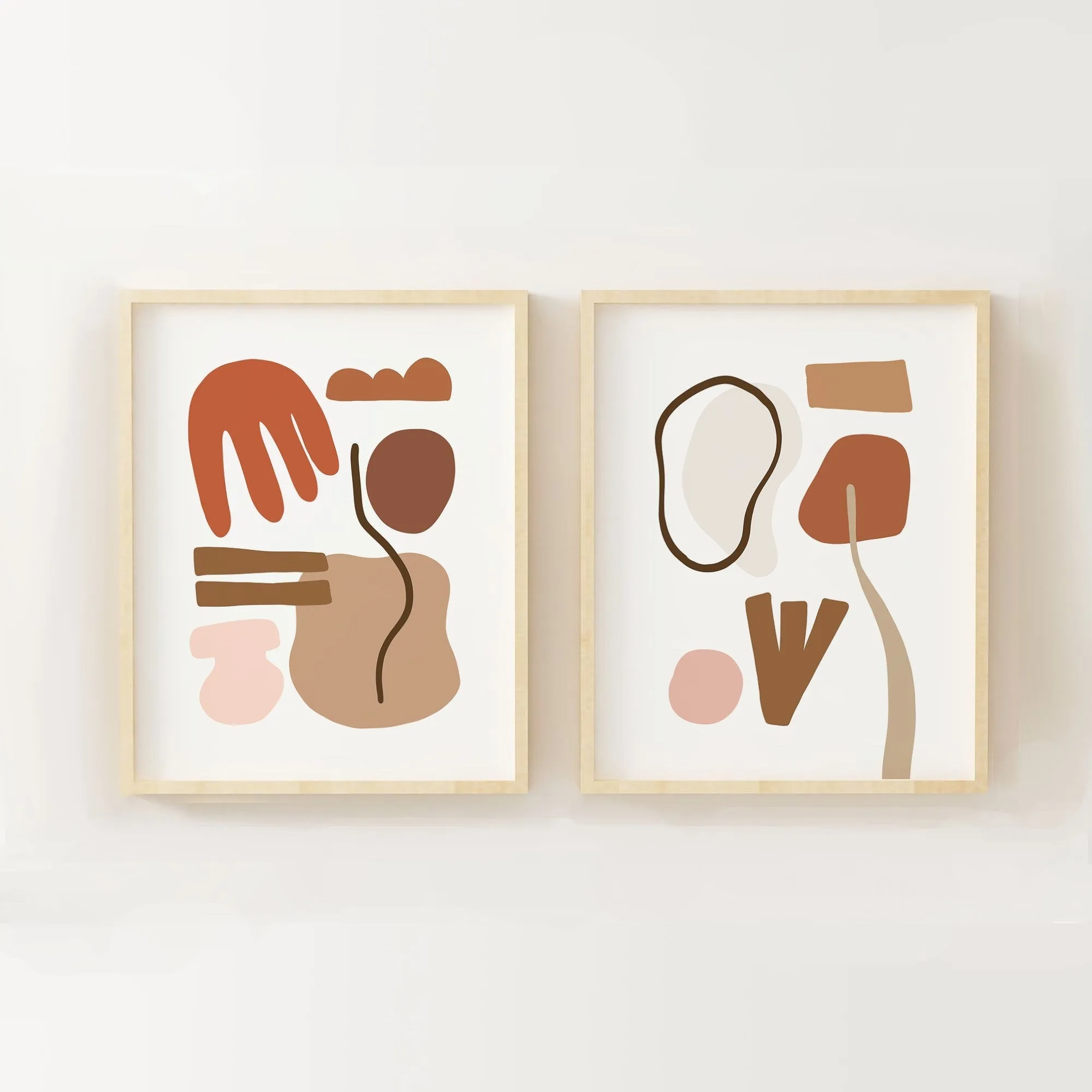 Abstract Shapes Wall Art - Set of Two