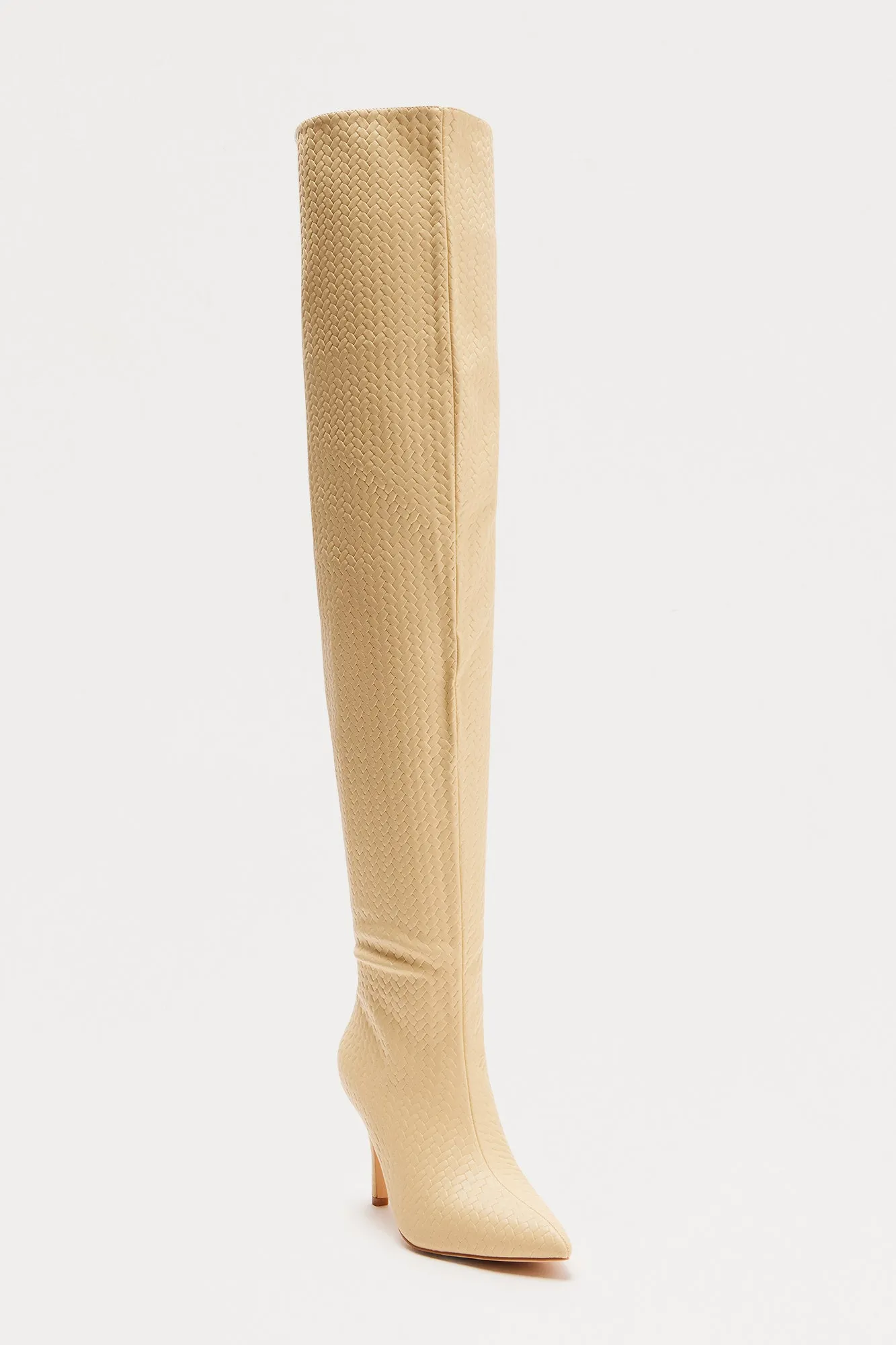 Addison Thigh High Boots - Cream