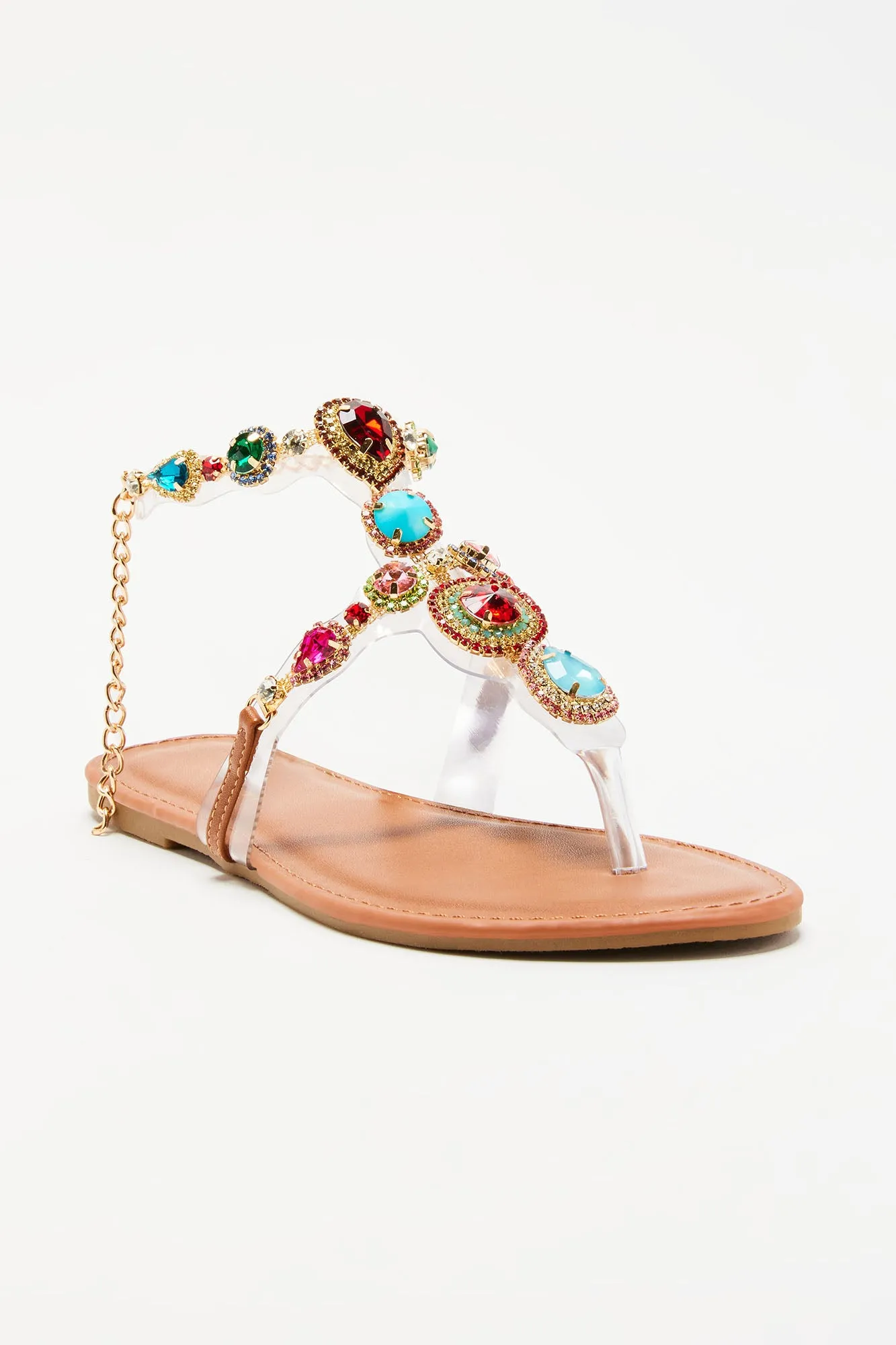 Aislinn Embellished Strappy Sandals - Multi Color