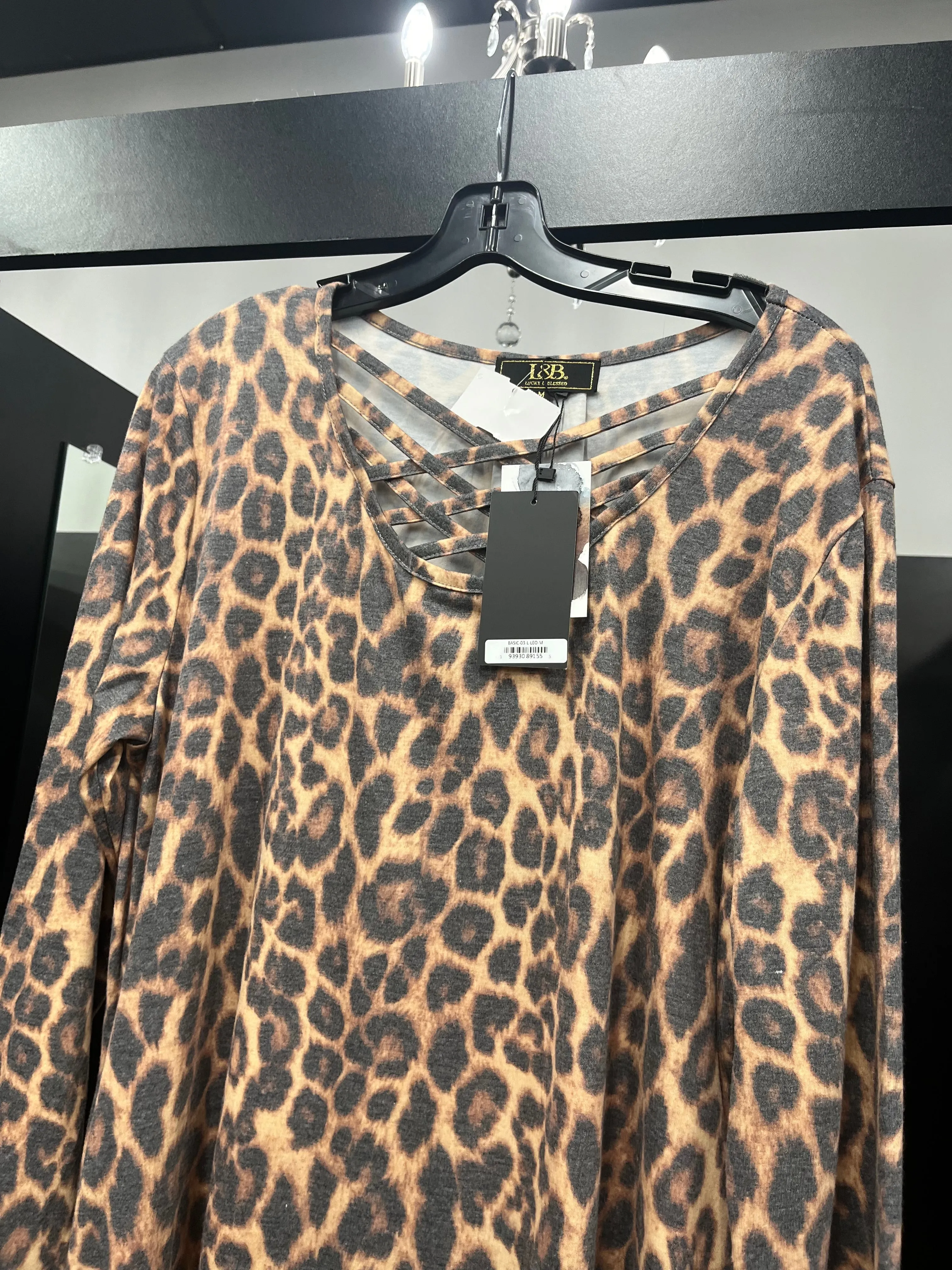 Animal Print Dress Casual Midi L&B, Size M