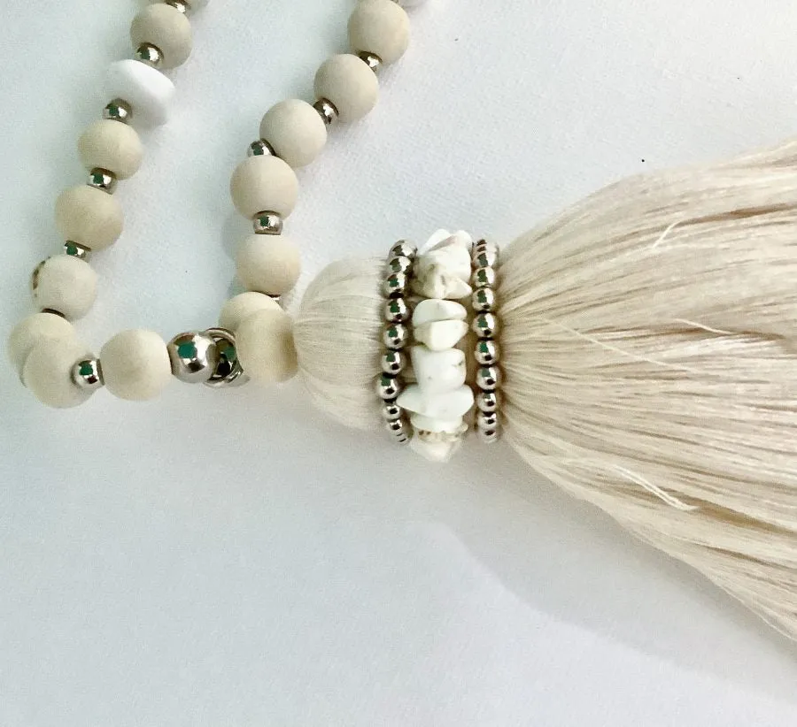 Beaded Strand with Tassel Natural