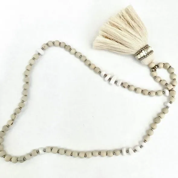 Beaded Strand with Tassel Natural