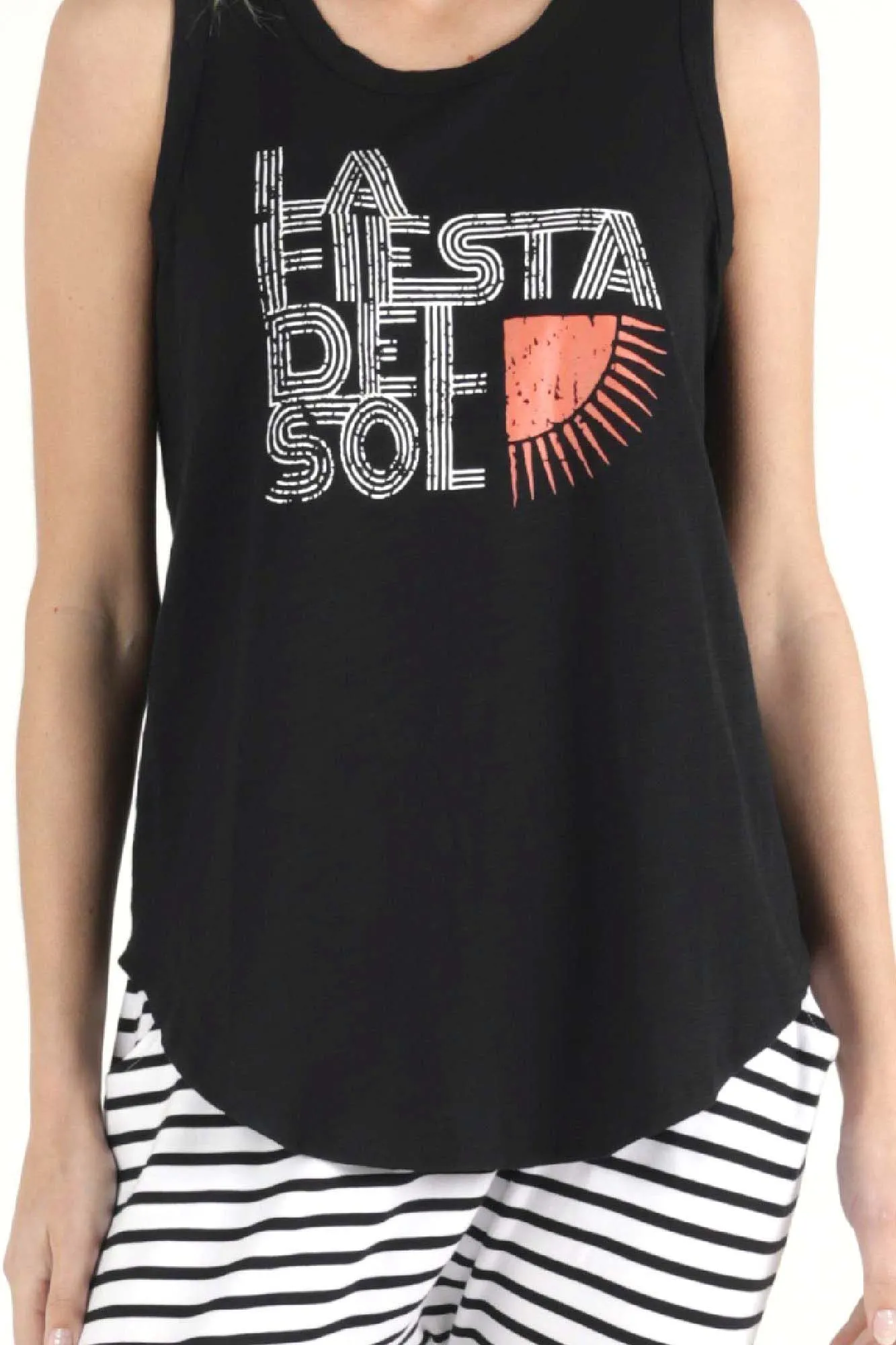 Betty Basics Keira Tank in Black with Fiesta Print