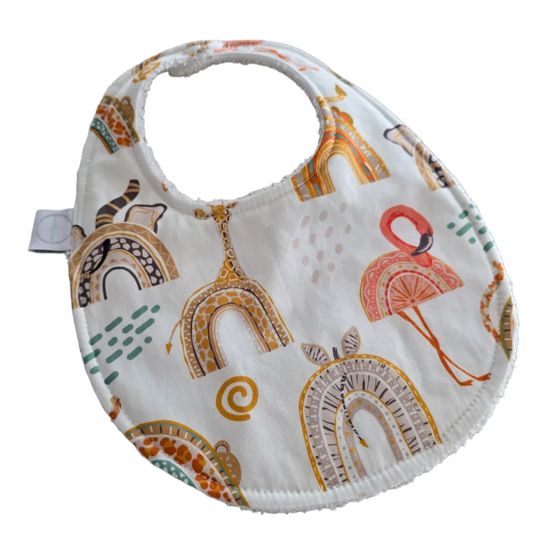 Boho Animal Rainbows Oval Bib