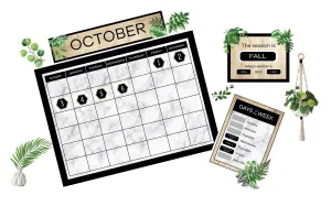 Boho Calendar | Classroom Bulletin Board Set | Simply Boho | Schoolgirl Style