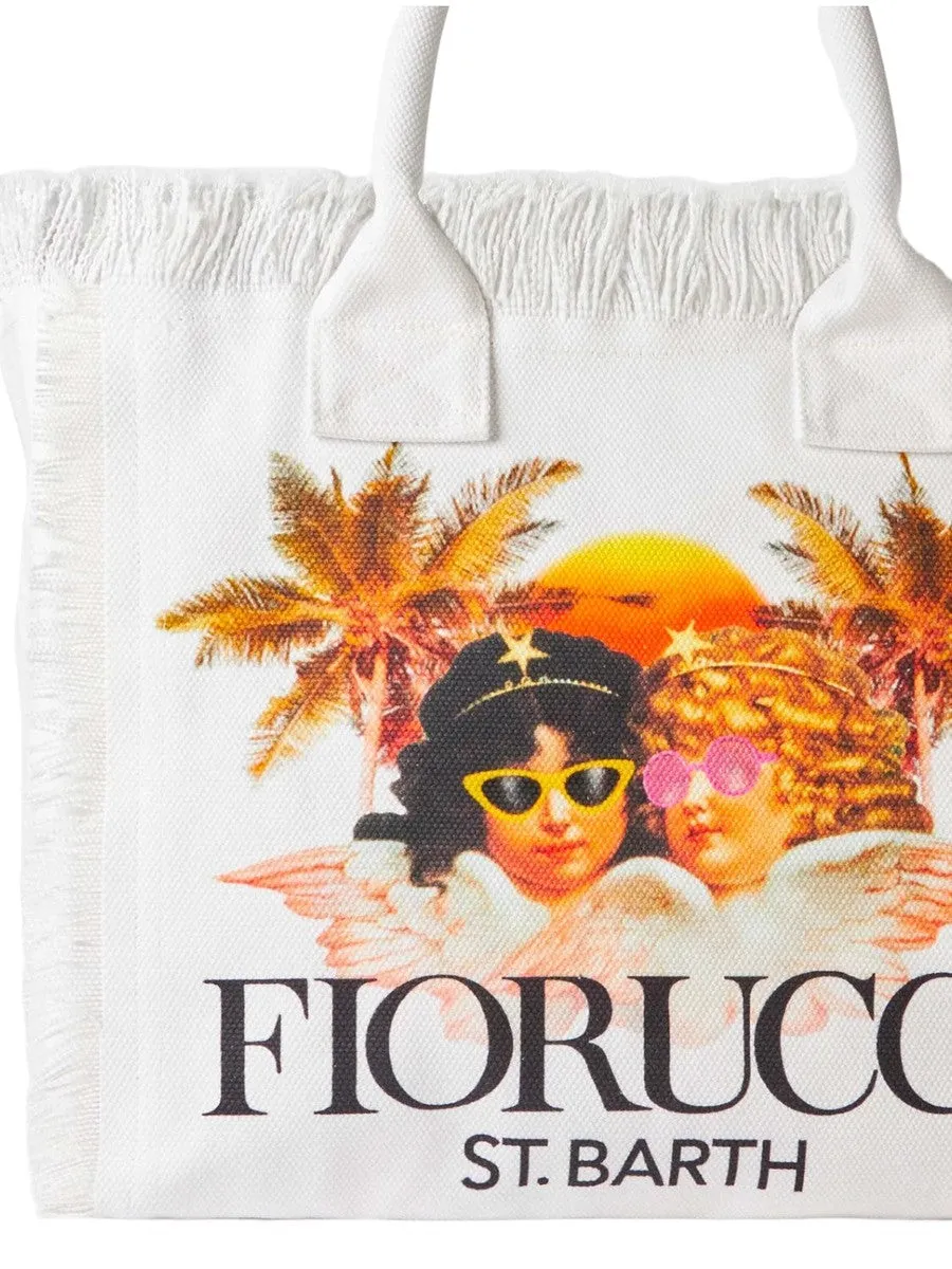 Borsa Vanity in canvas con stampa angeli | FIORUCCI SPECIAL EDITION