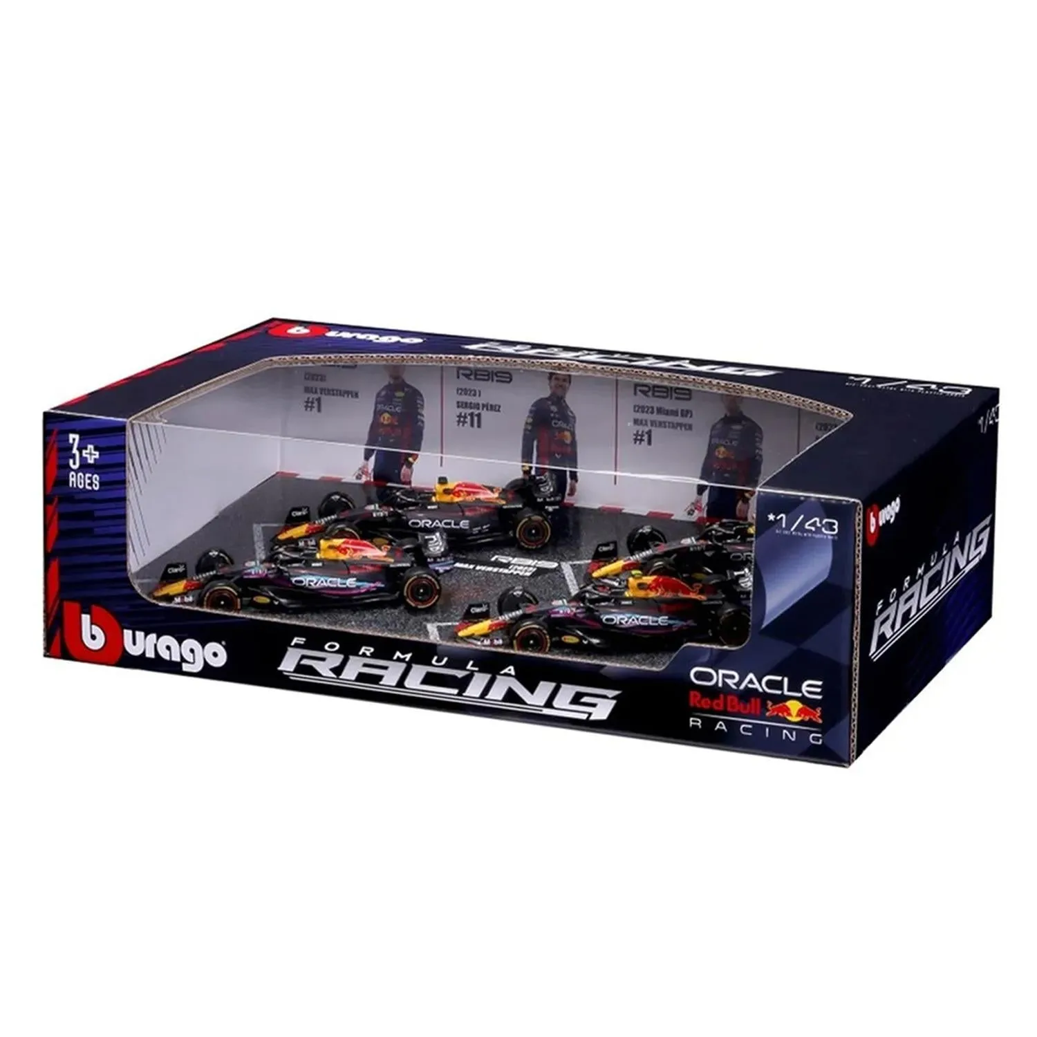 Burago Set 4 Pack Rb19 Escala 1:43 Red Bull Racing