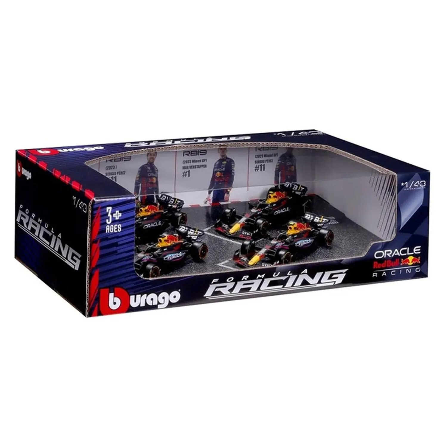 Burago Set 4 Pack Rb19 Escala 1:43 Red Bull Racing