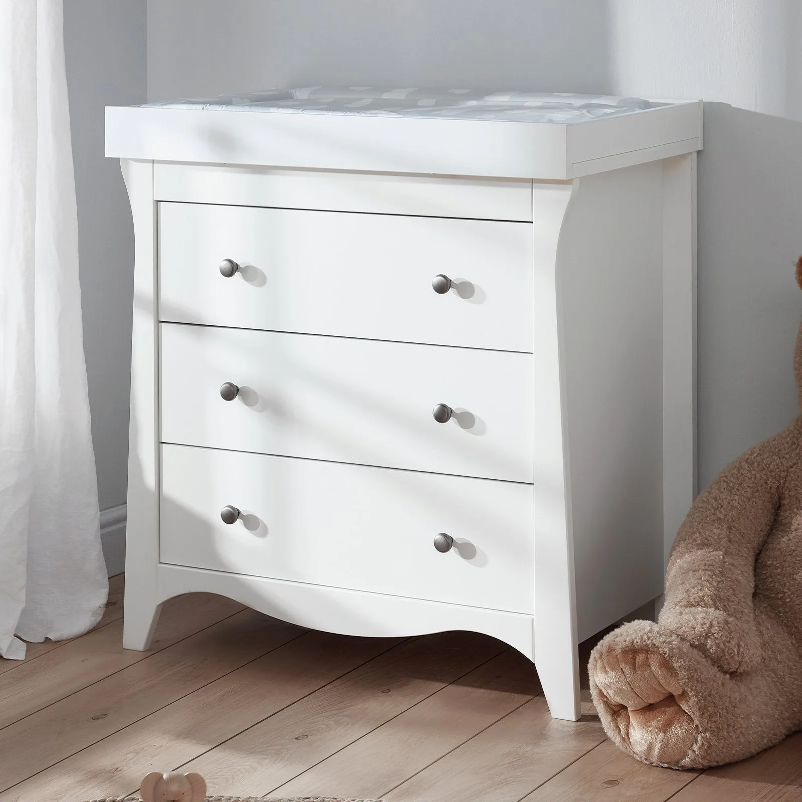 CuddleCo Clara 3 Drawer Dresser & Changer - White