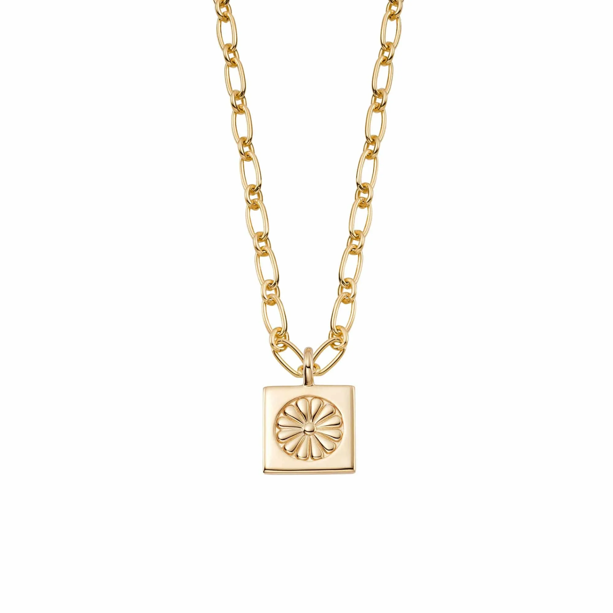 Daisy Bloom Medallion Necklace 18ct Gold Plate