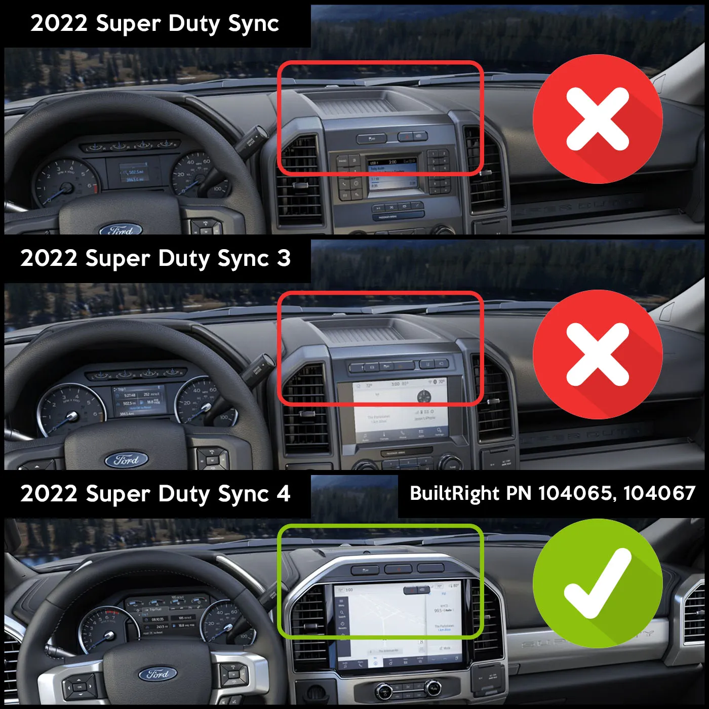 Dash Mount | Ford Super Duty F-250, F-350, F-450 (2022, 12" screen)