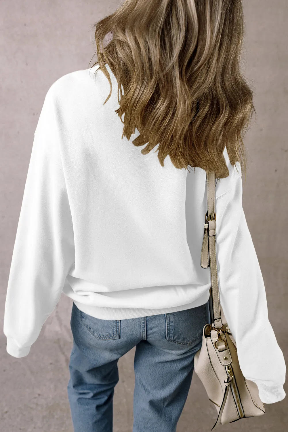 Fleece Lined Crew Neck Casual Sweatshirt