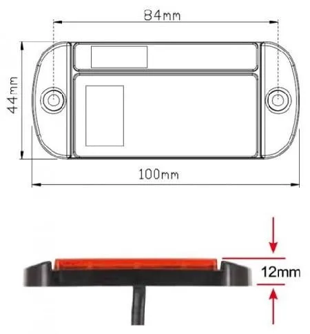 LED Low Profile Amber Side Marker Light - 12/24V