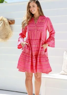 Med dress Pink/ora