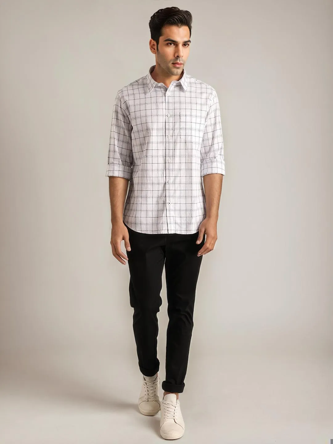 Men Checked Full Sleeve Cotton Shirt