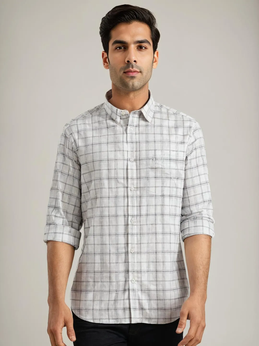 Men Checked Full Sleeve Cotton Shirt