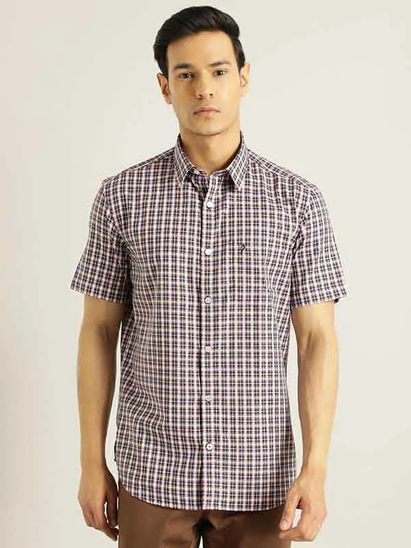 Men Checked Half Sleeve Cotton Shirt