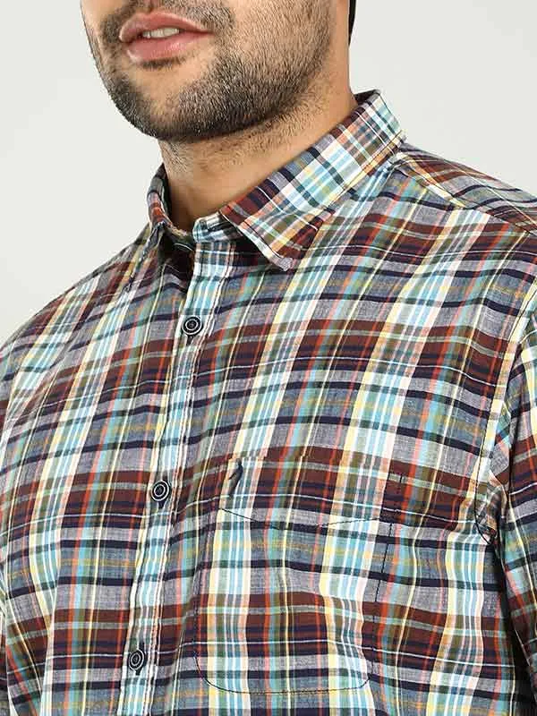 Men Checked Half Sleeve Cotton Shirt