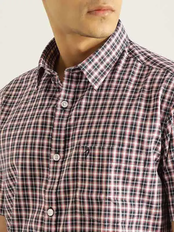 Men Checked Half Sleeve Cotton Shirt