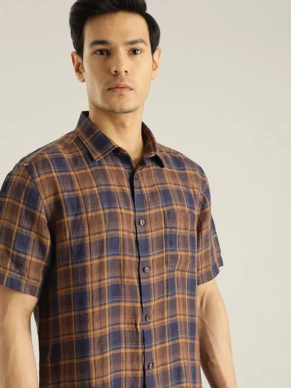 Men Checked Half Sleeve Cotton Shirt