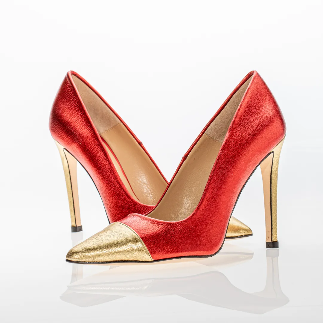 New York Pumps Red & Gold