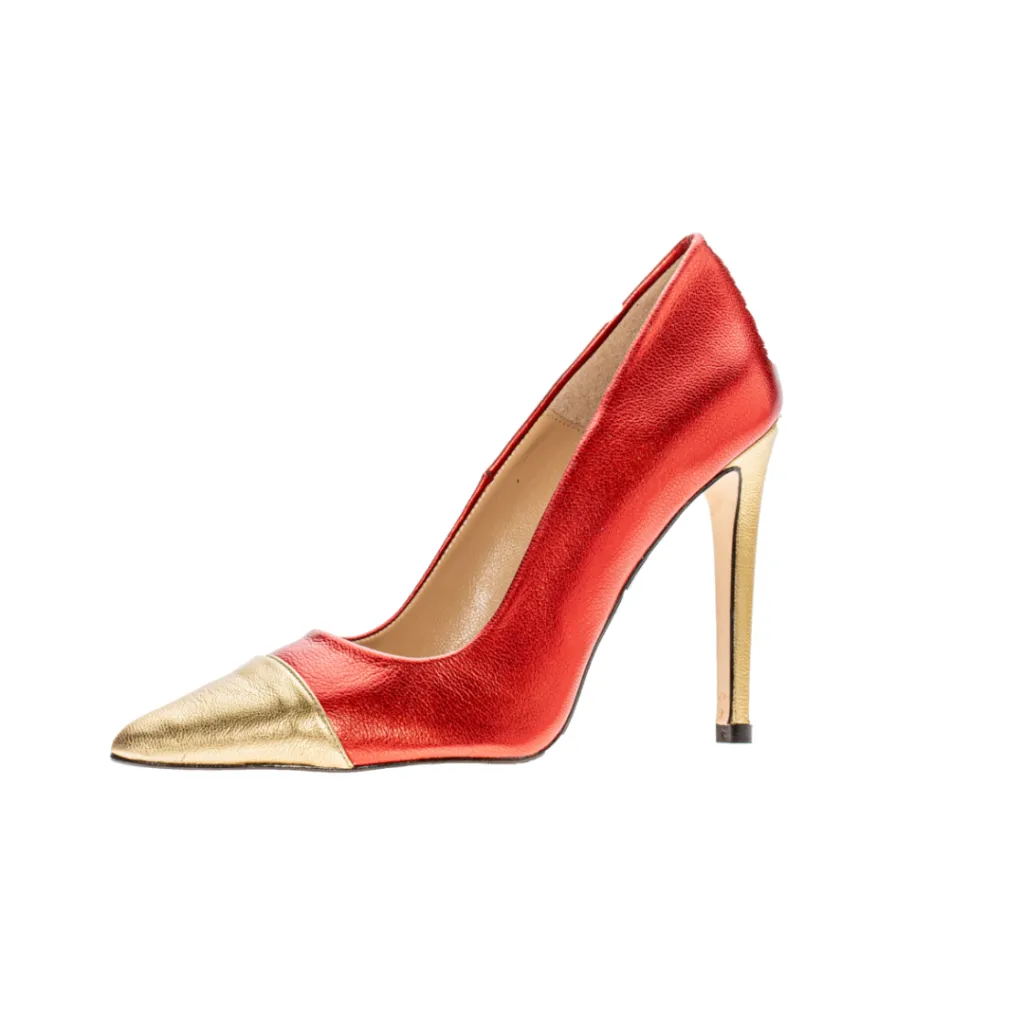 New York Pumps Red & Gold