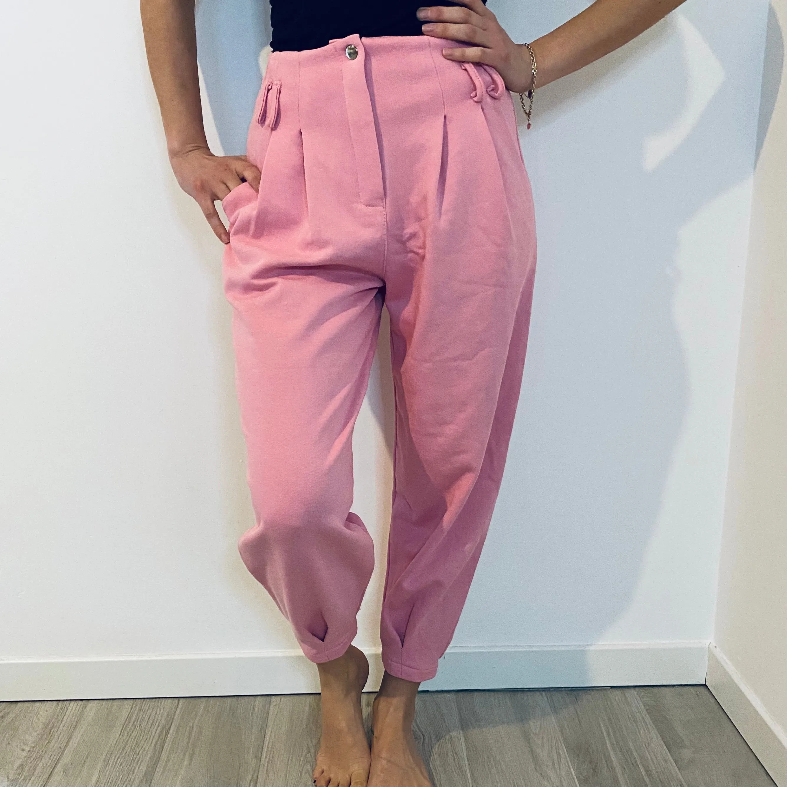 Pantaloni a vita alta rosa acceso Penelope Milano