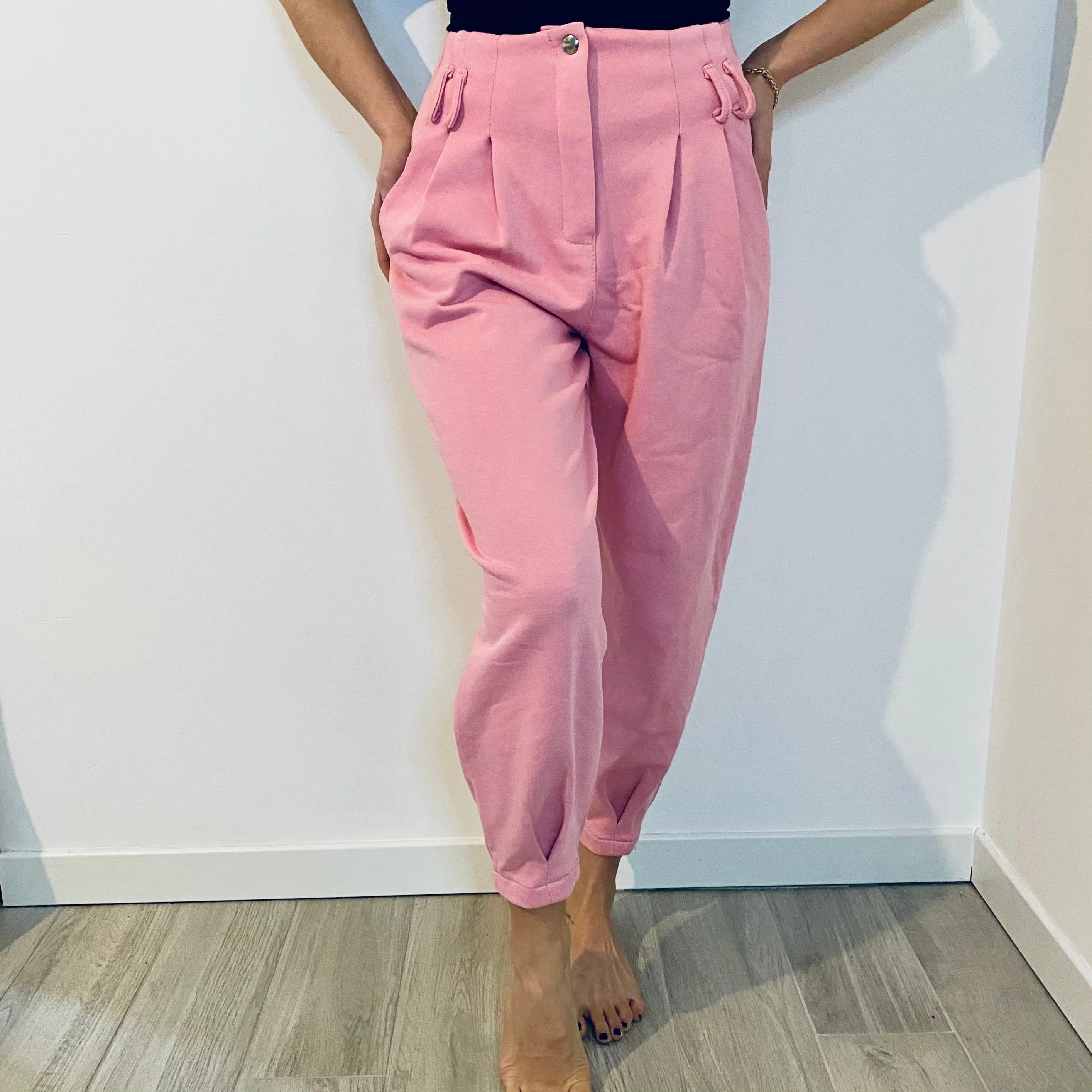 Pantaloni a vita alta rosa acceso Penelope Milano