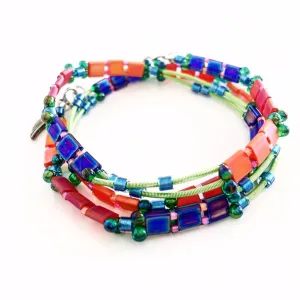 "Glass Tile" Wrap Bracelet (Fiesta)