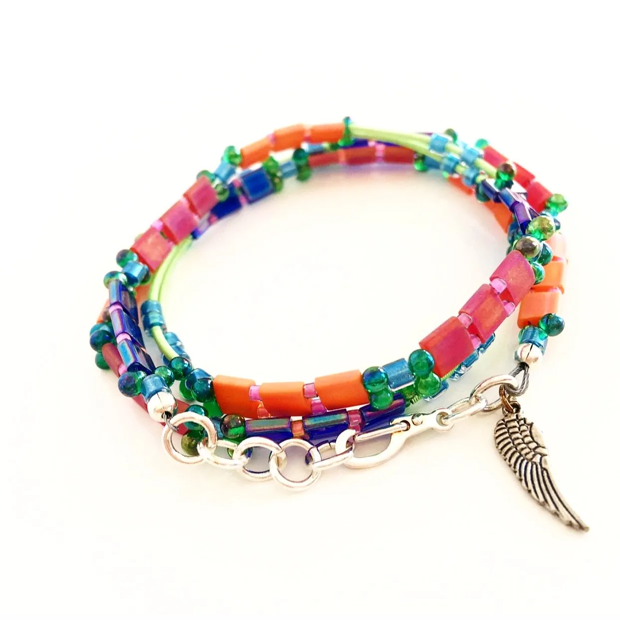 "Glass Tile" Wrap Bracelet (Fiesta)