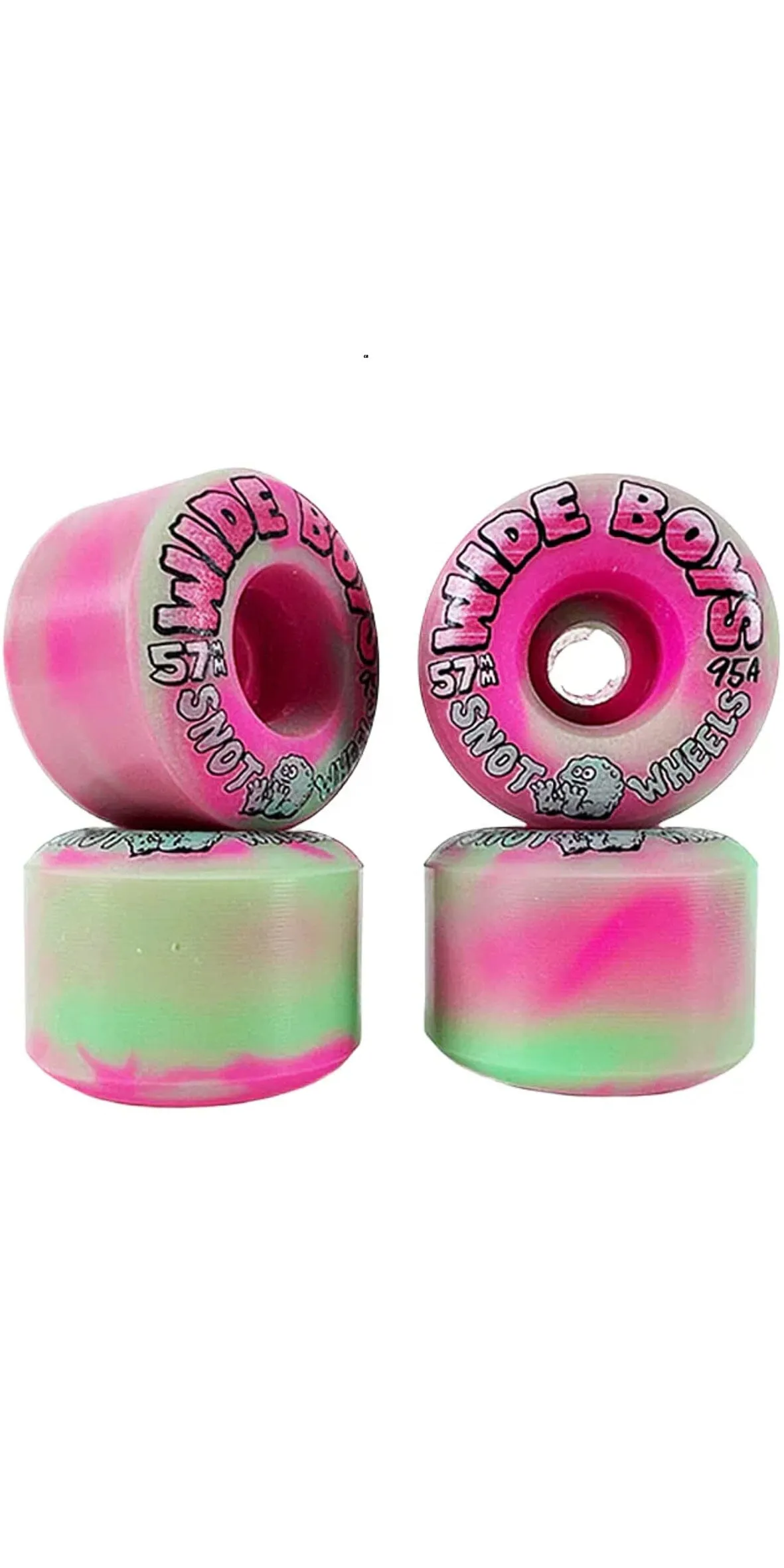 SNOT WHEELS Wide Boys 57mm 95A Swirl Skateboard Wheels- Ruedas