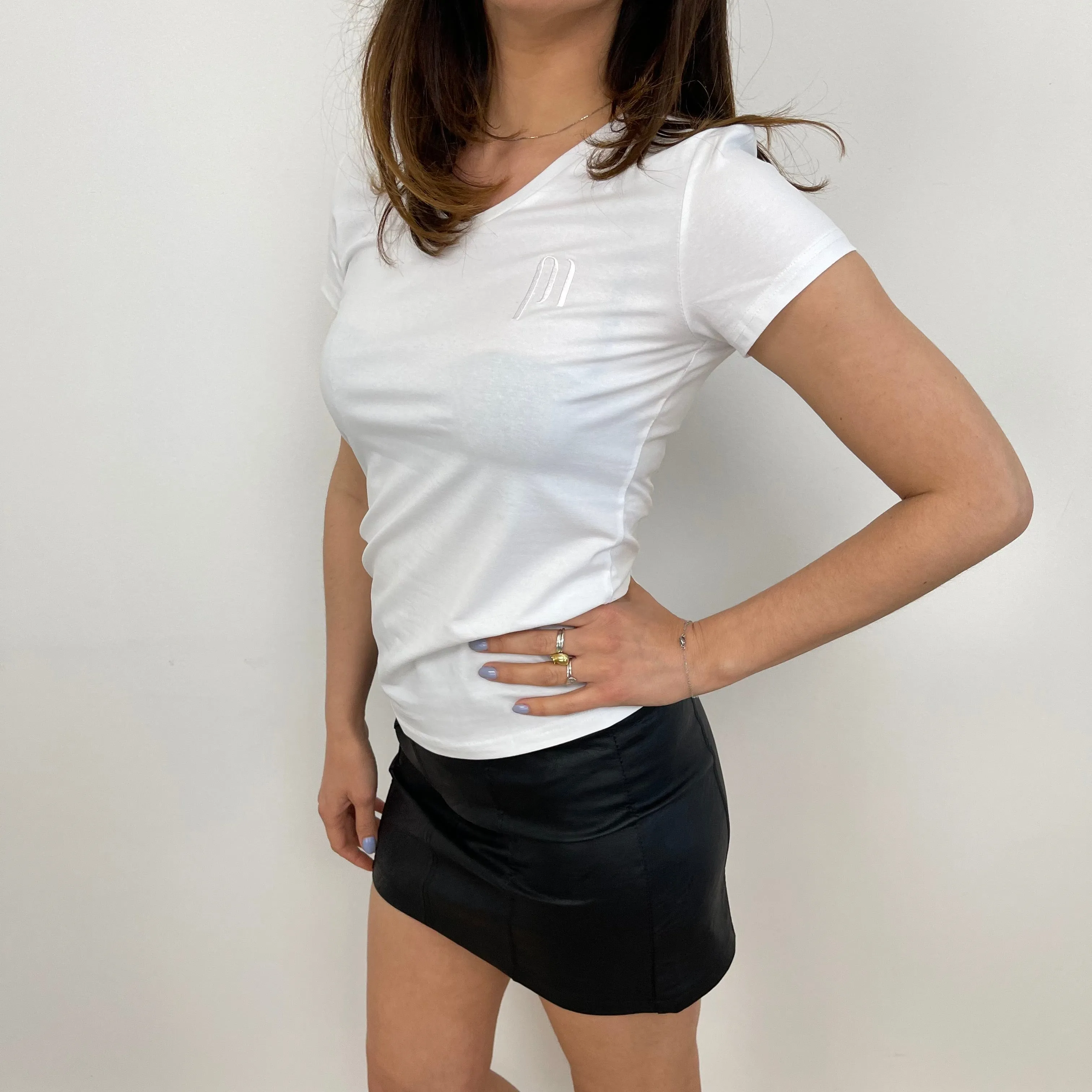 T-shirt scollo a V in cotone Penelope Milano