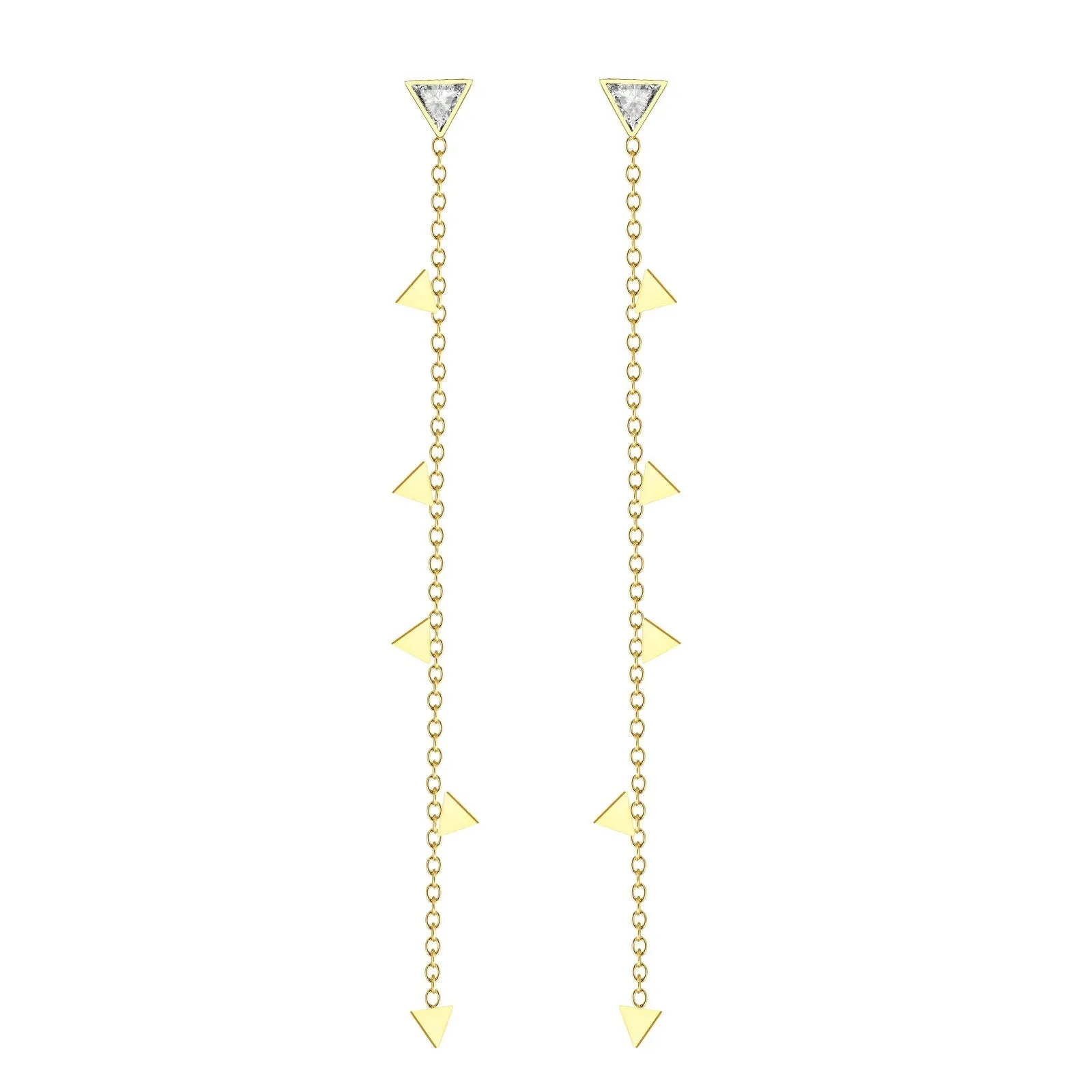 Women's Earrings Aretes para mujeres Trendy Long Chain Earrings for Women Lady, Gold Color Stainless Steel Geometric Round Tassel Style Ear Gifts for Her